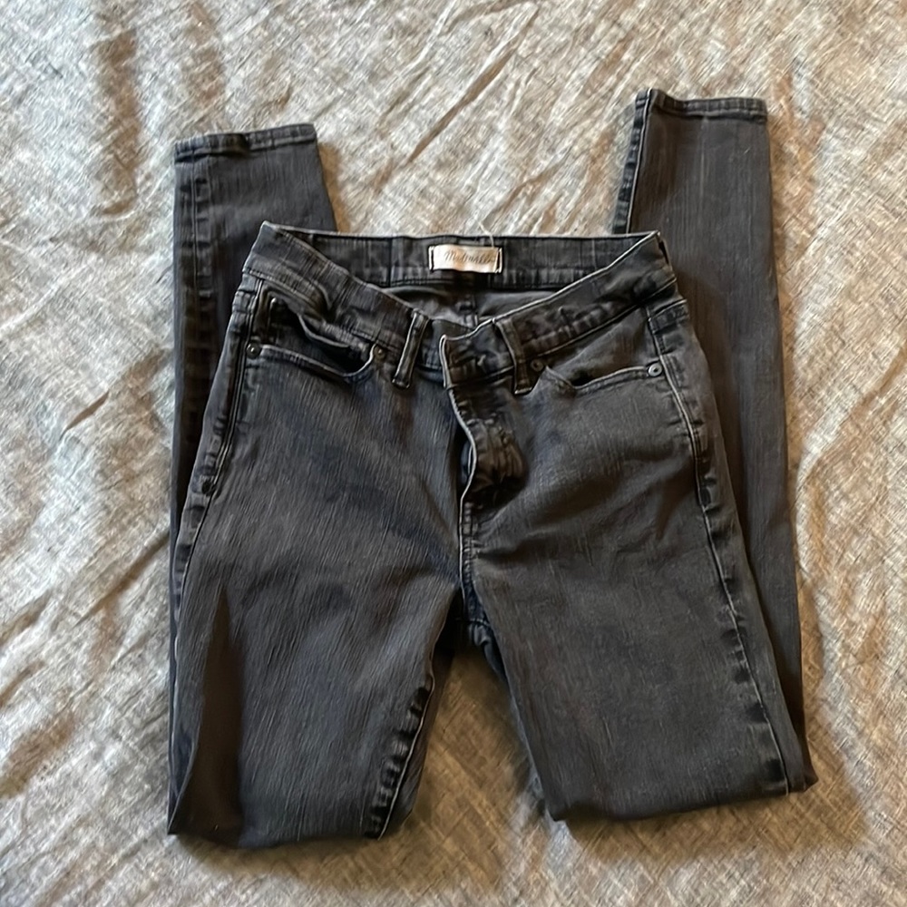 Madewell skinny skinny dark gray jeans 28
